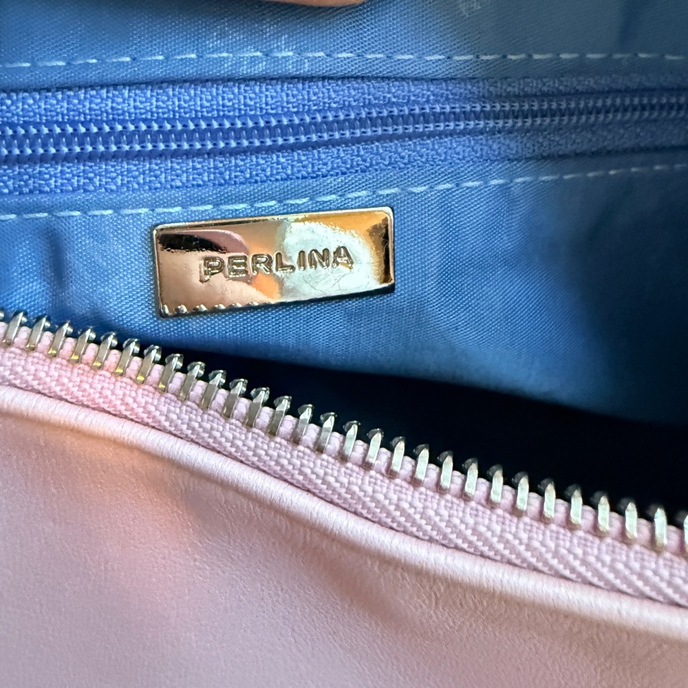 Perlina | Shimmery Pink Leather Shoulder Bag - Picture 9 of 16